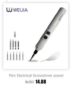 Mini Cordless Electric Screwdriver Pistol Rechargeable LED DIY 7-Piece