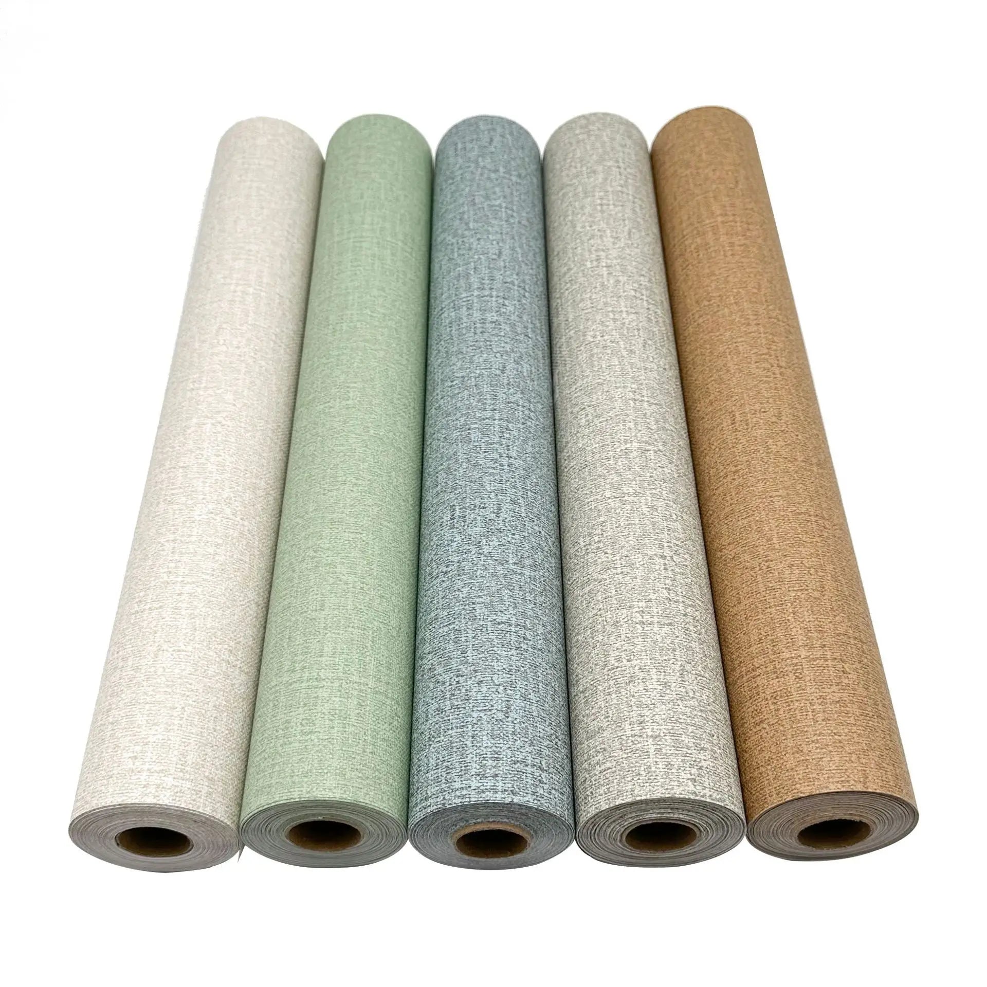 Imitation Linen Wallpaper Self-adhesive Household Wall Stickers Linen Pattern Self-adhesive Wallpaper Thickened Waterproof Stick
