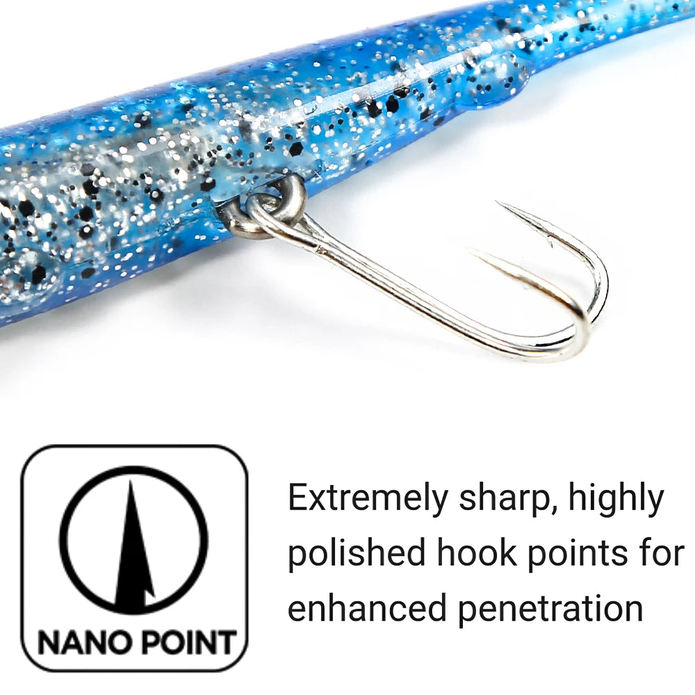 Mồi Câu Mềm B&U 105mm Đuôi Đen Minnow 33.7g