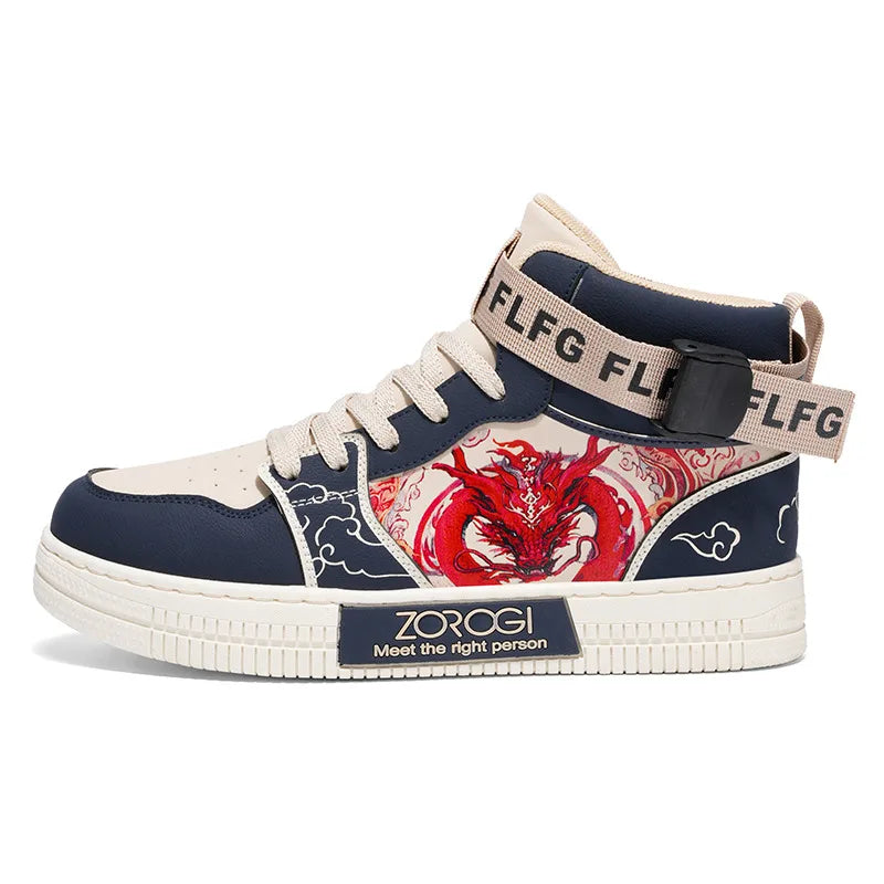 High-end Men's Sneakers with Fashionable Printed Patterns