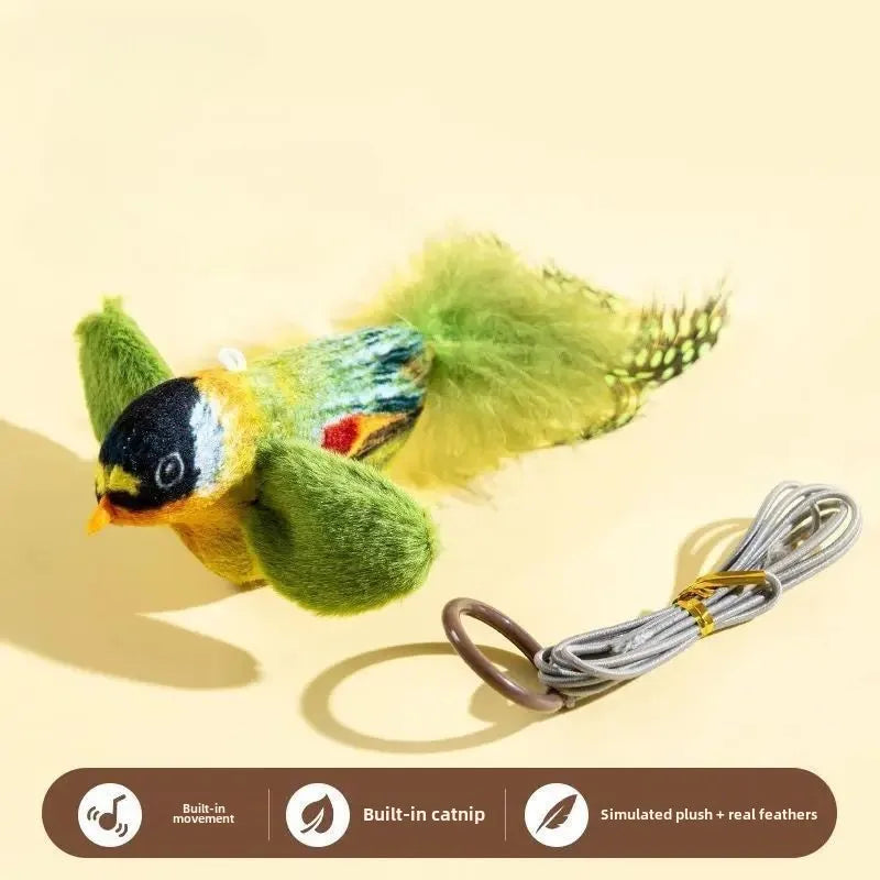 Interactive Bird Hanging Wall Toy That Makes Cats Sing and Play