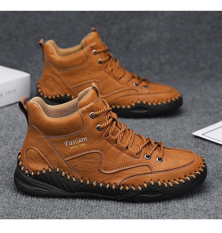 High Quality Men's Handmade Leather Shoes - Size 38-48, Anti-Slip