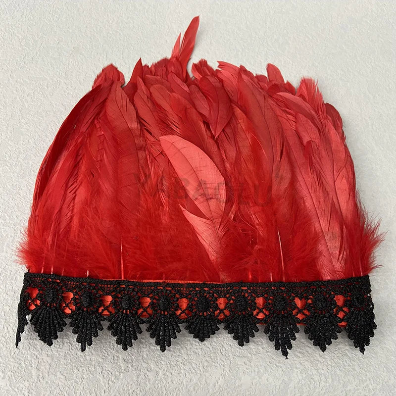 Natural Feather Sleeve Cuffs Gloves Party Cosplay Lace Wrist Cuffs Fur Sleeve Furry Accessories Carnival Stage Show Costume - Daisan Mart