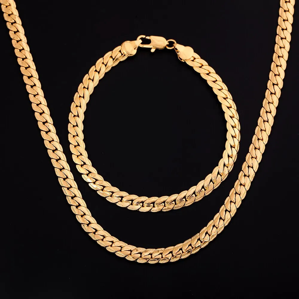 Luxury Gold Silver Necklace For Men And Women 6mm