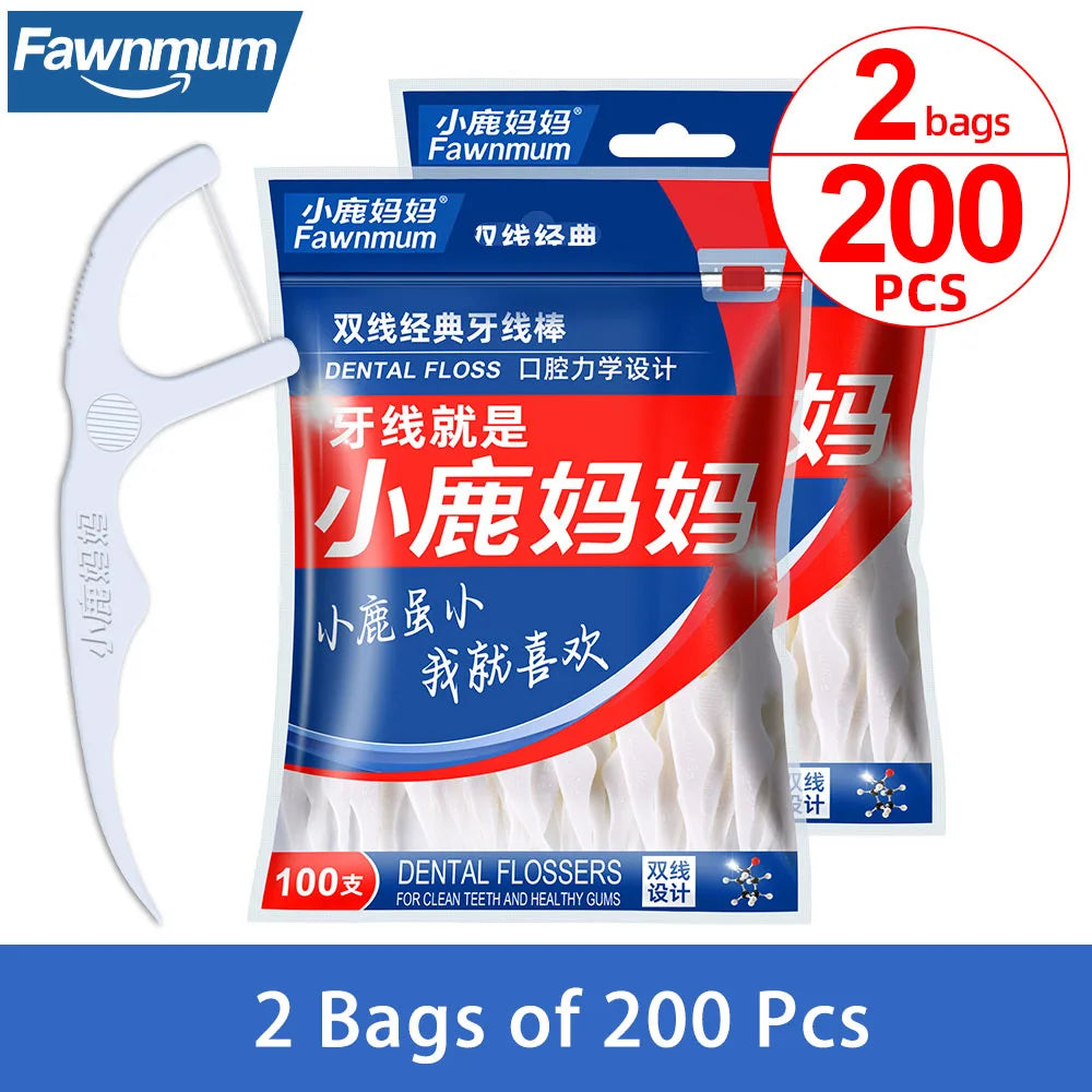 Fawnmum 2-Layer Dental Floss - Family Box 1000C