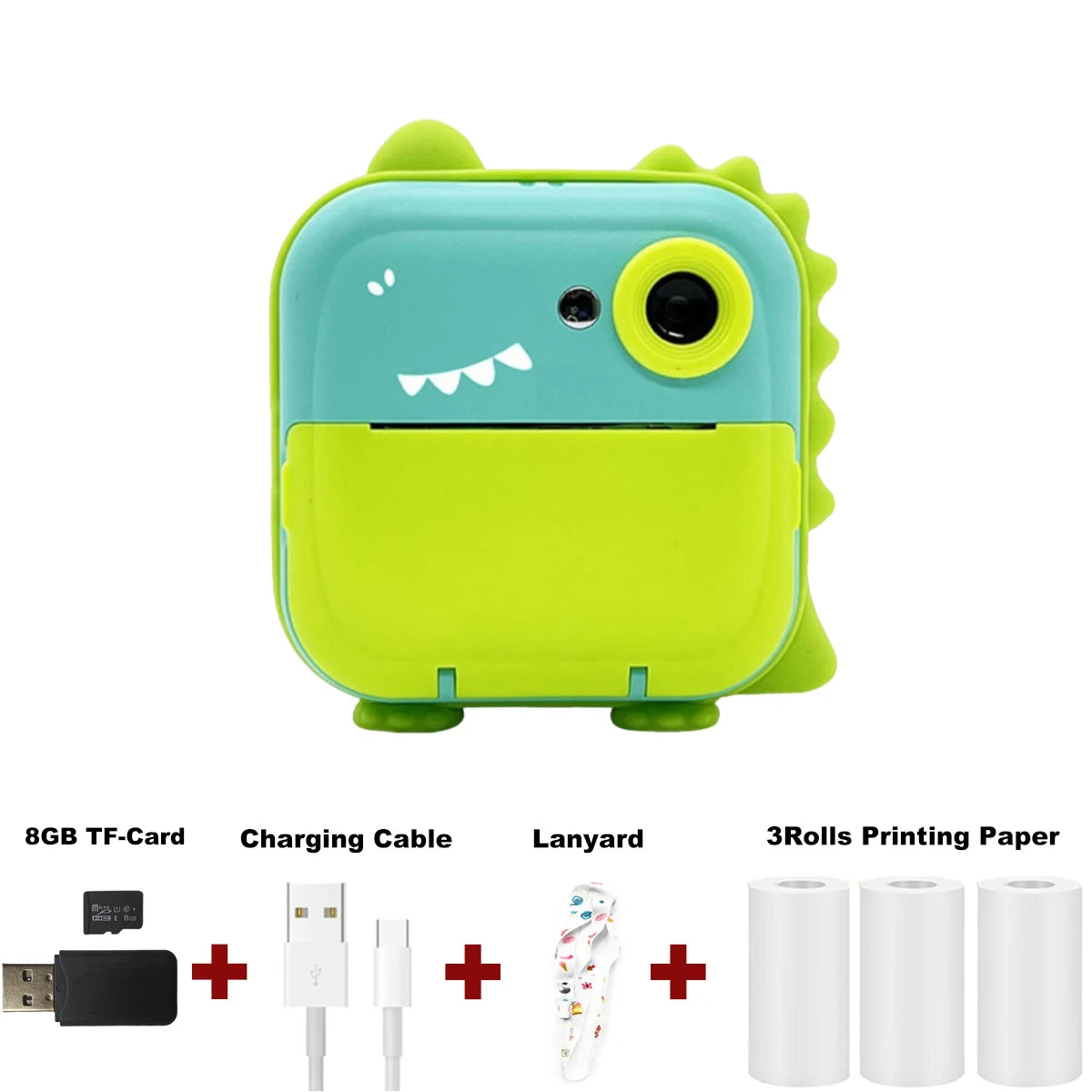 Instant Print Camera for Kids Inkless Sticker Printer for Girls Boys Age 3-12 gift HD Digital Video Cameras Mini Thermal Printer