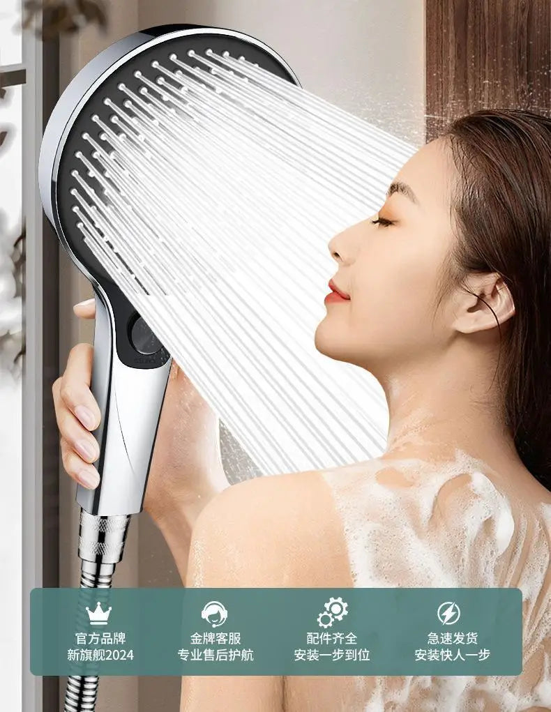 New Big 135mm High Pressure Shower Head Black 3 Modes Water Saving Spray Nozzle Massage Rainfall Shower Bathroom Accessories
