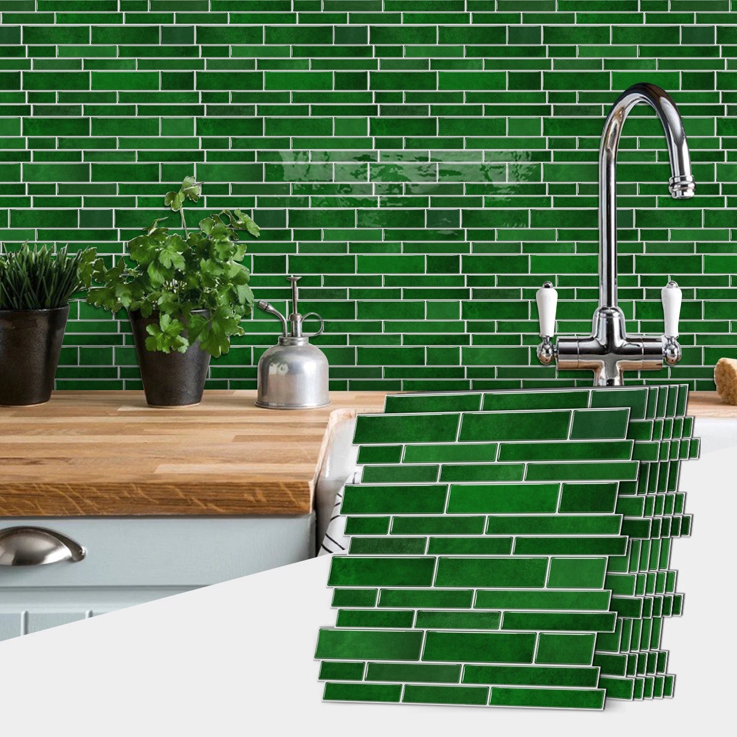 1/6/12PCS Fresh and Simple Marble Tile Stickers Waterproof Self Adhesive Kitchen Living Room Wall Stickers Home Renovation Decor