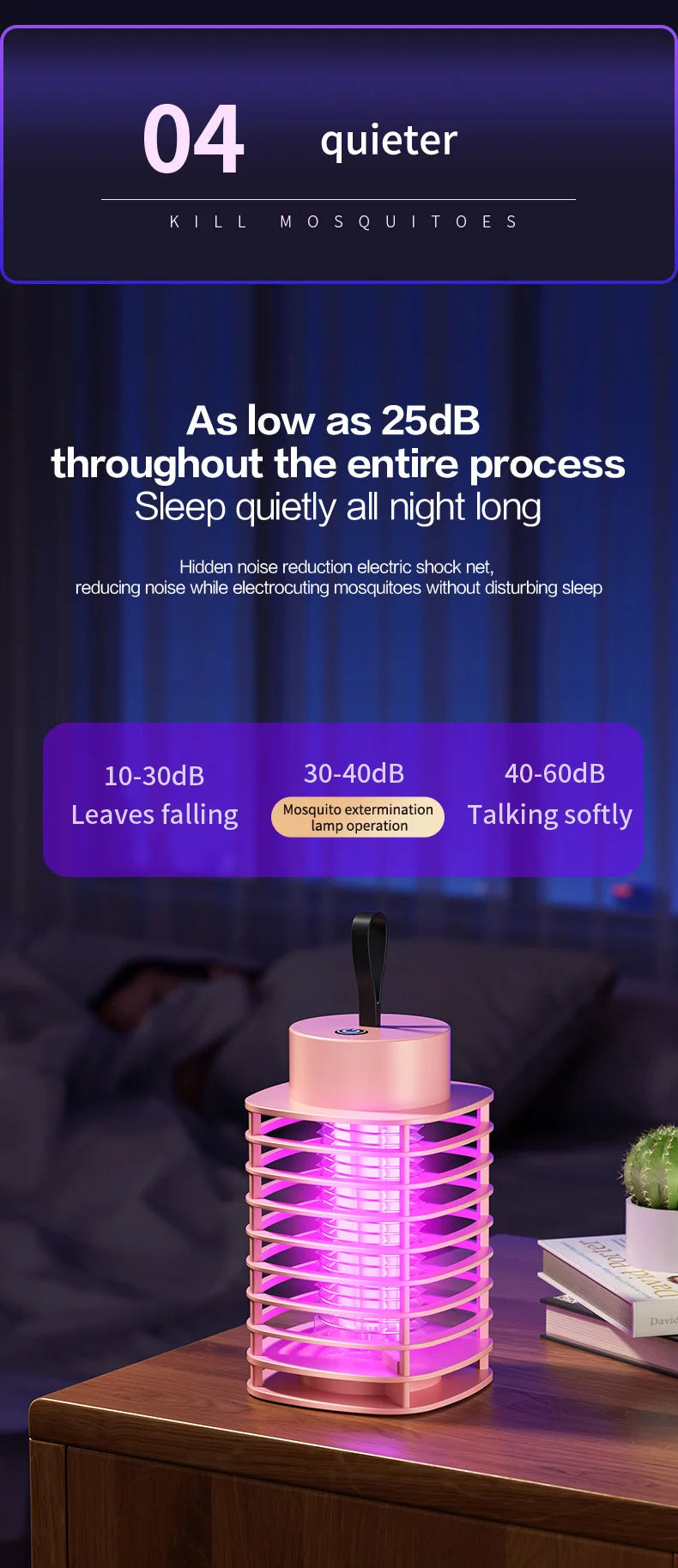Đèn Diệt Muỗi USB Sạc Pin Di Động An Toàn Không Tiếng Ồn - Daisan Mart