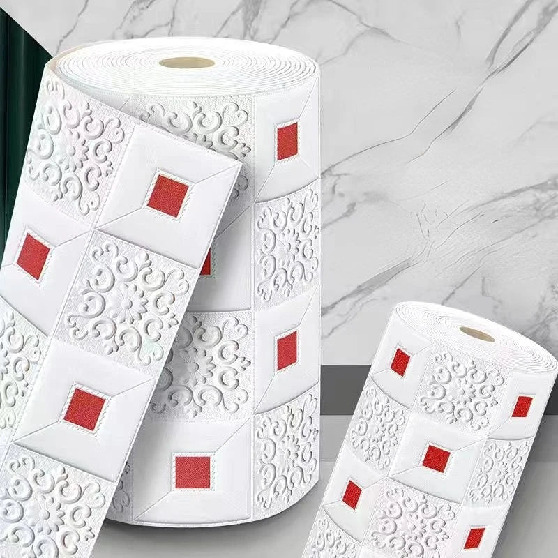 10M stickers Self-Adhesive Panels 3D Soft Crash Foam Wallpaper Imitation Brick Wall Stickers Home Living Room Kid Bedroom Decor