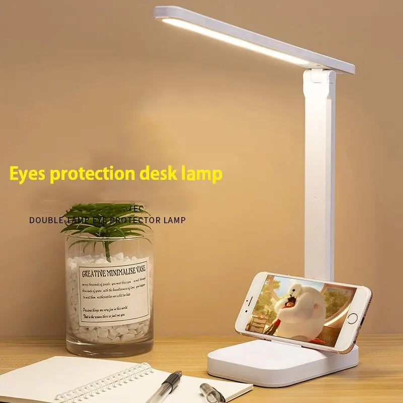 Dimmable USB White LED Touch Folding Desk Lamp for Study