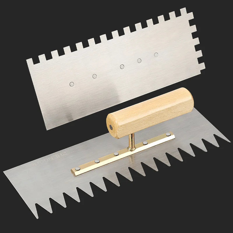Serrated Trowel Tile Tiling Tool for Masons Workers Auxiliary Plastering Decoration Toothed Knife Ceramic Widened Large Boards