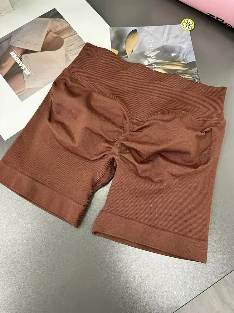 Quần Short Nữ Thể Thao Yoga In Chữ Co Giãn Nhanh Khô