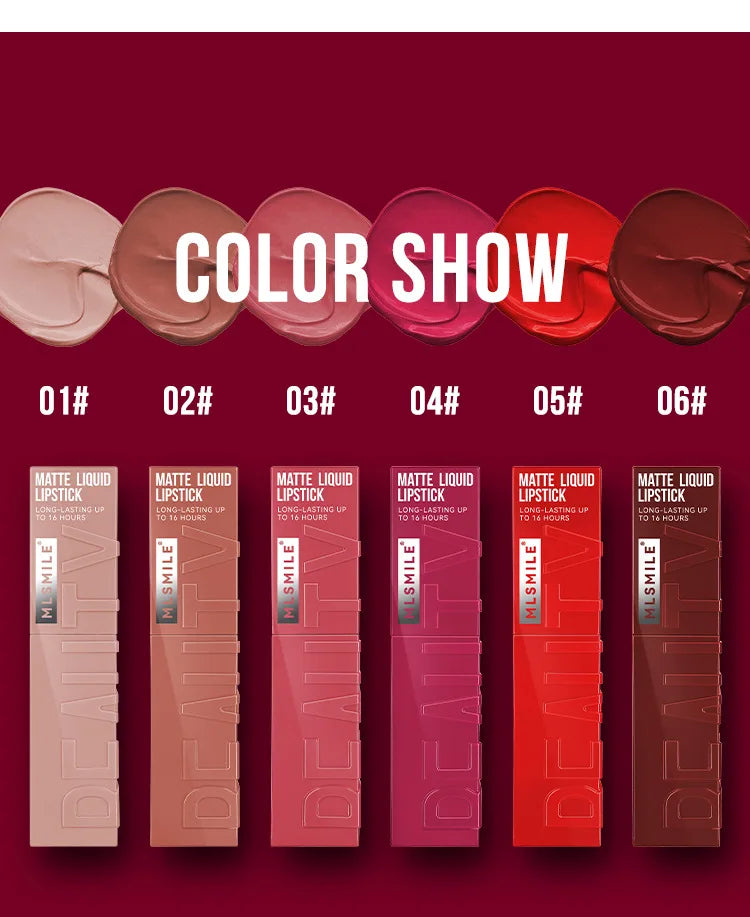 3-Color Matte Lipstick Set - Long-lasting, Smudge-proof, Waterproof