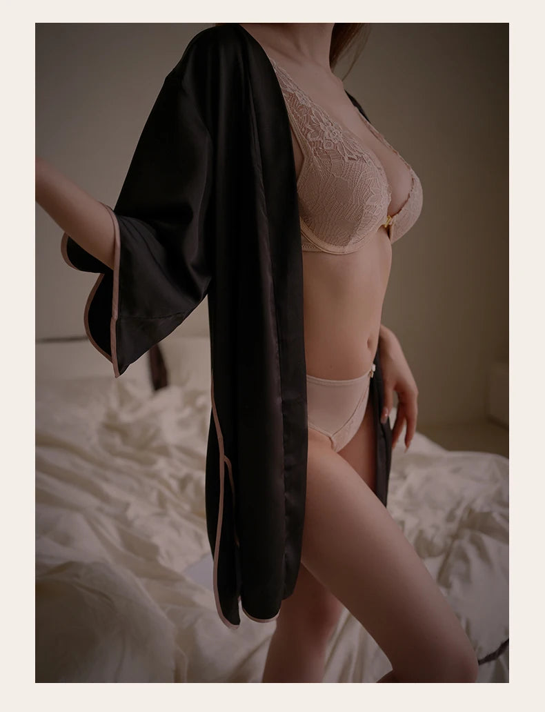 Sexy High Support Lace Bra - Women's Lingerie Set