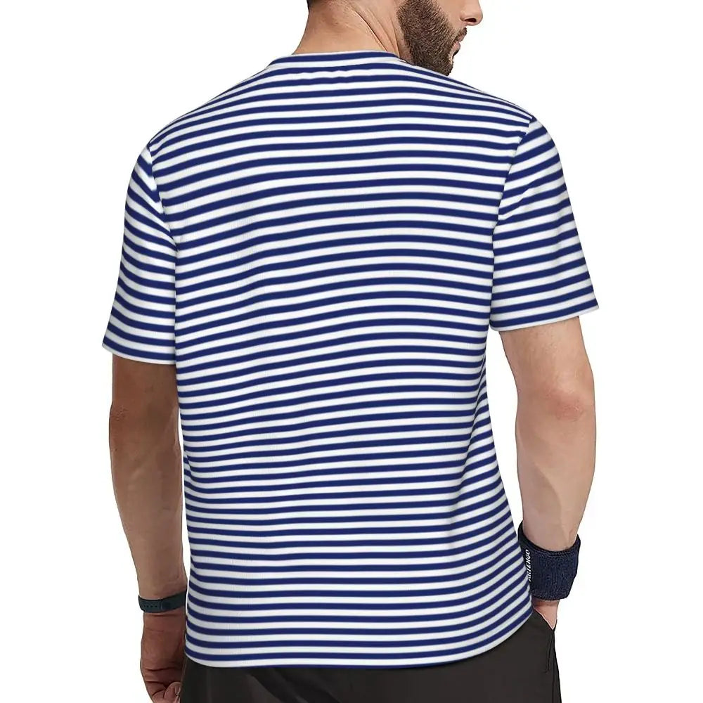 Stylish Mondrian Striped Men's Gym T-Shirt