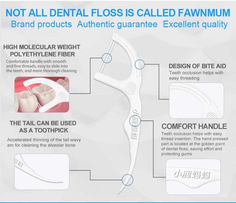 Fawnmum 2-Layer Dental Floss - Family Box 1000C