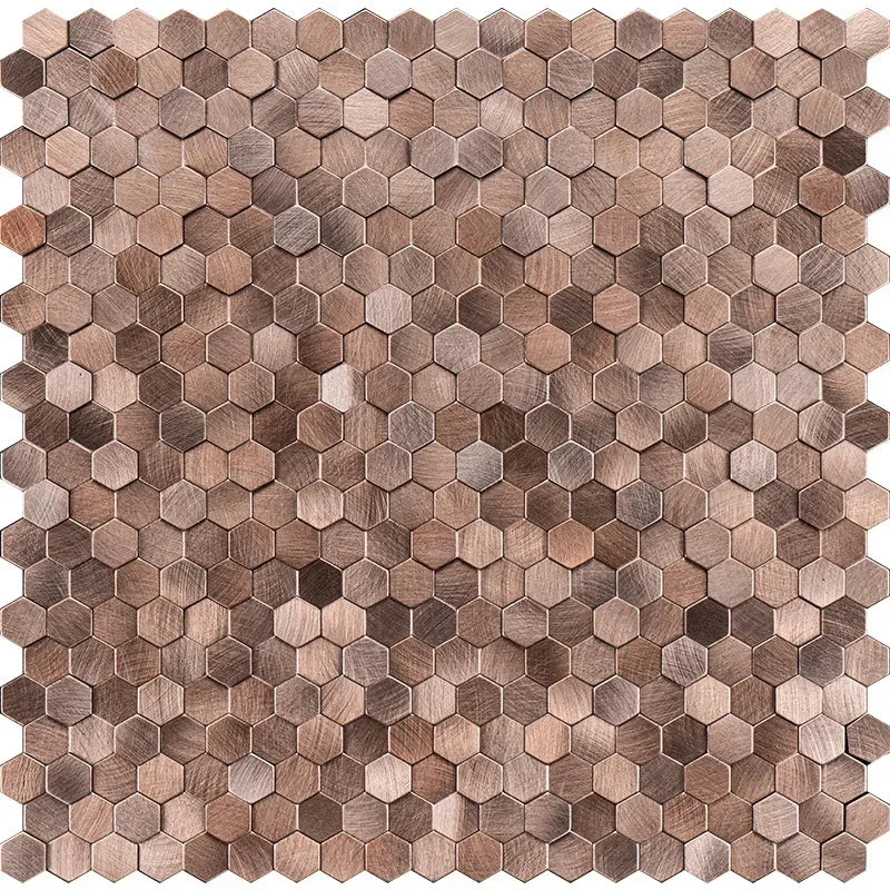 Mosaic Decorative Wall Stickers Aluminum-plastic Panel Self-Adhesive Moisture-proof Fireproof Bathroom Hexagon Tile Decoration
