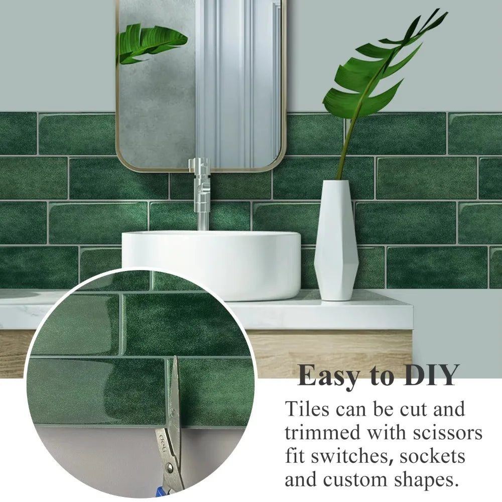 1Pcs New Self-adhesive 3D Wall Tile PVC DIY Wall Sticker Multifunction Waterproof Peel and Stick Wallpaper Home Decor