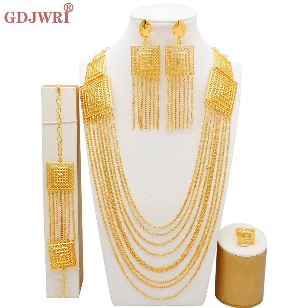 Luxurious Dubai Gold Jewelry Set - For Women
