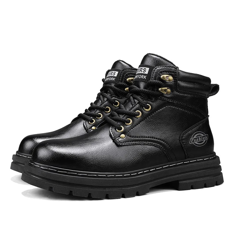 Men's High-Quality Leather Shoes with Comfortable and Fashionable Flat Soles