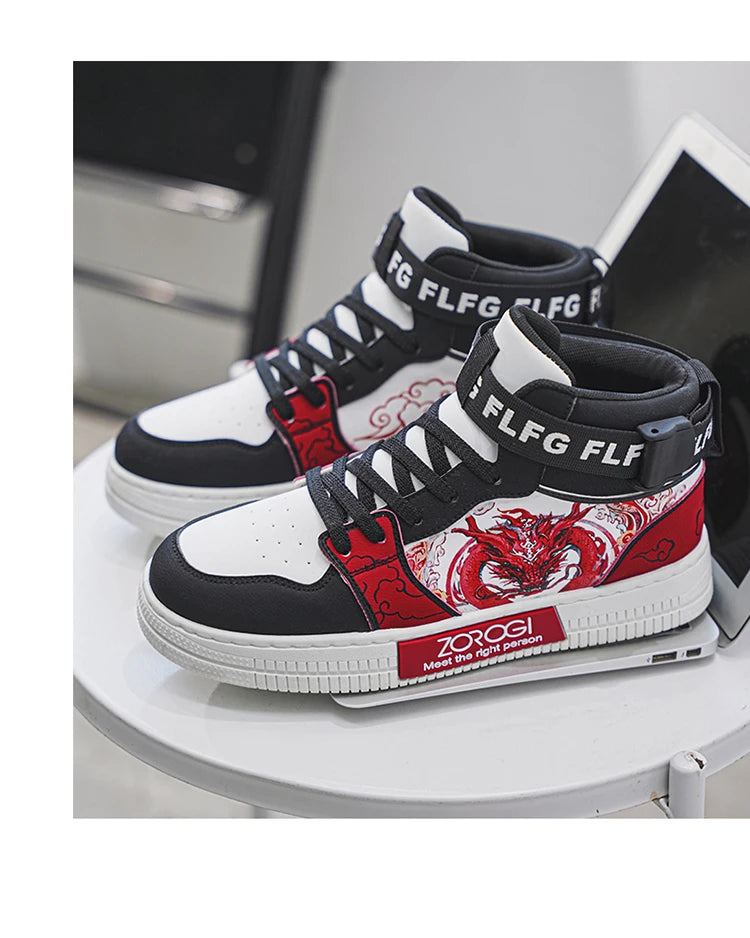 High-end Men's Sneakers with Fashionable Printed Patterns