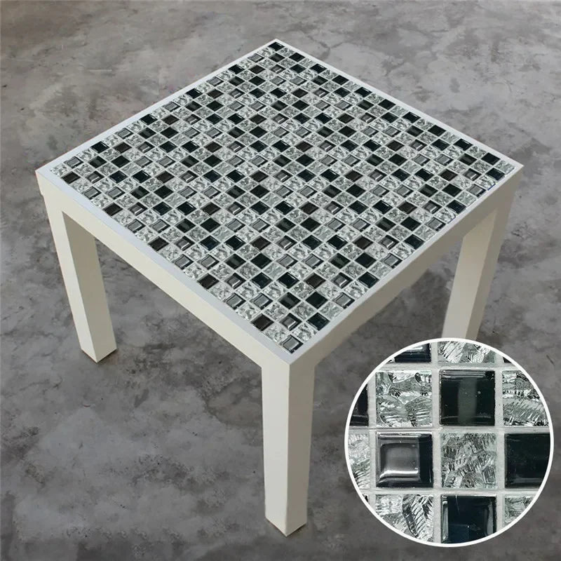 10pcs/set Marble Mosaic Tiles Wall Sticker Transfers Flat Covers for Kitchen Bathroom Stitching Stickers Self-adhesive Removable