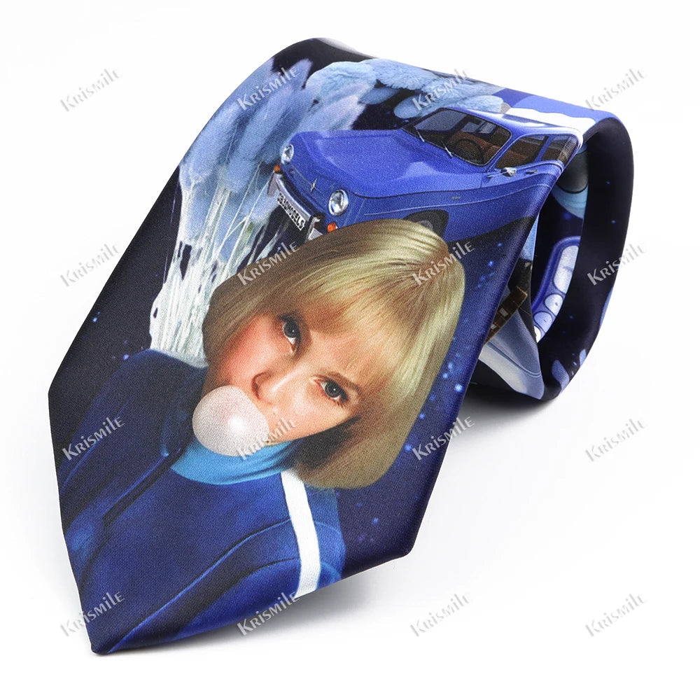 經典藝術圖案真絲領帶，8.5厘米