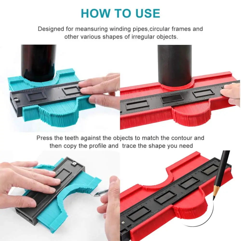 Shape Contour Gauge Duplicator 5/6/10/20inch Profile Measuring Tool Tiling Laminate Tiles Tools Plastic Contour Copy Duplicator