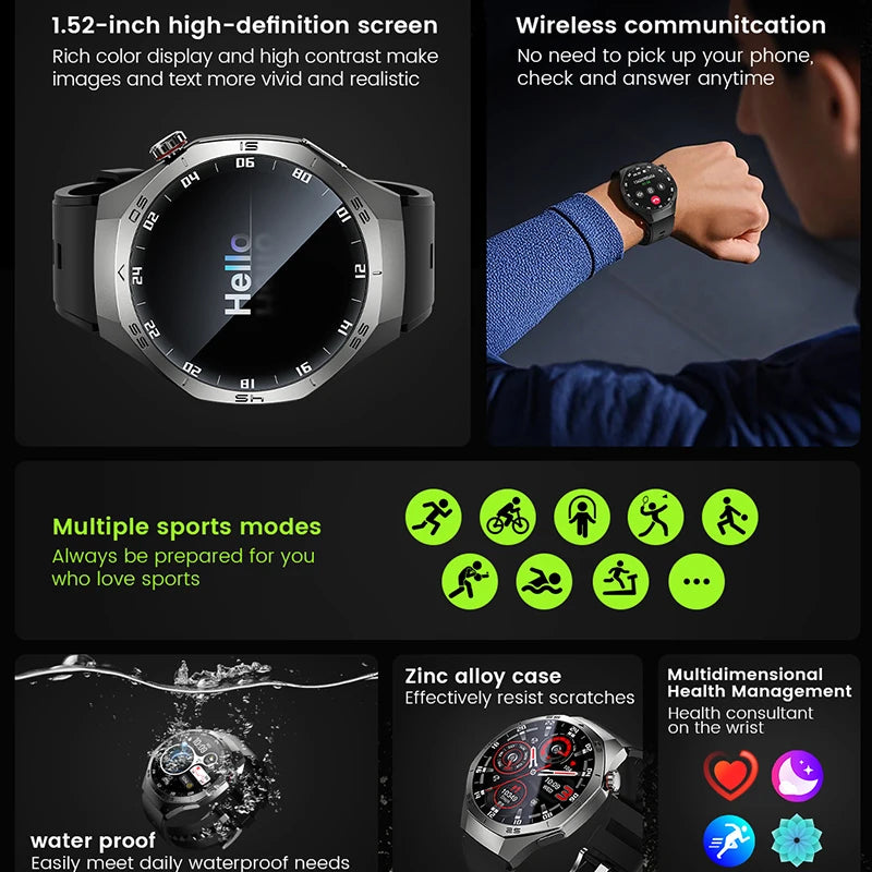Đồng Hồ Thông Minh AMOLED 2025 GPS Chống Nước Men