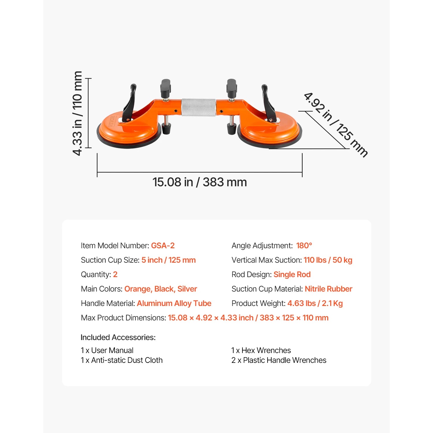 SucceBuy 2 Packs Stone Seam Joiner 180° Adjustable Seamless Seam Setter with 5 in Vacuum Suction Cups Installation Tool for Tile