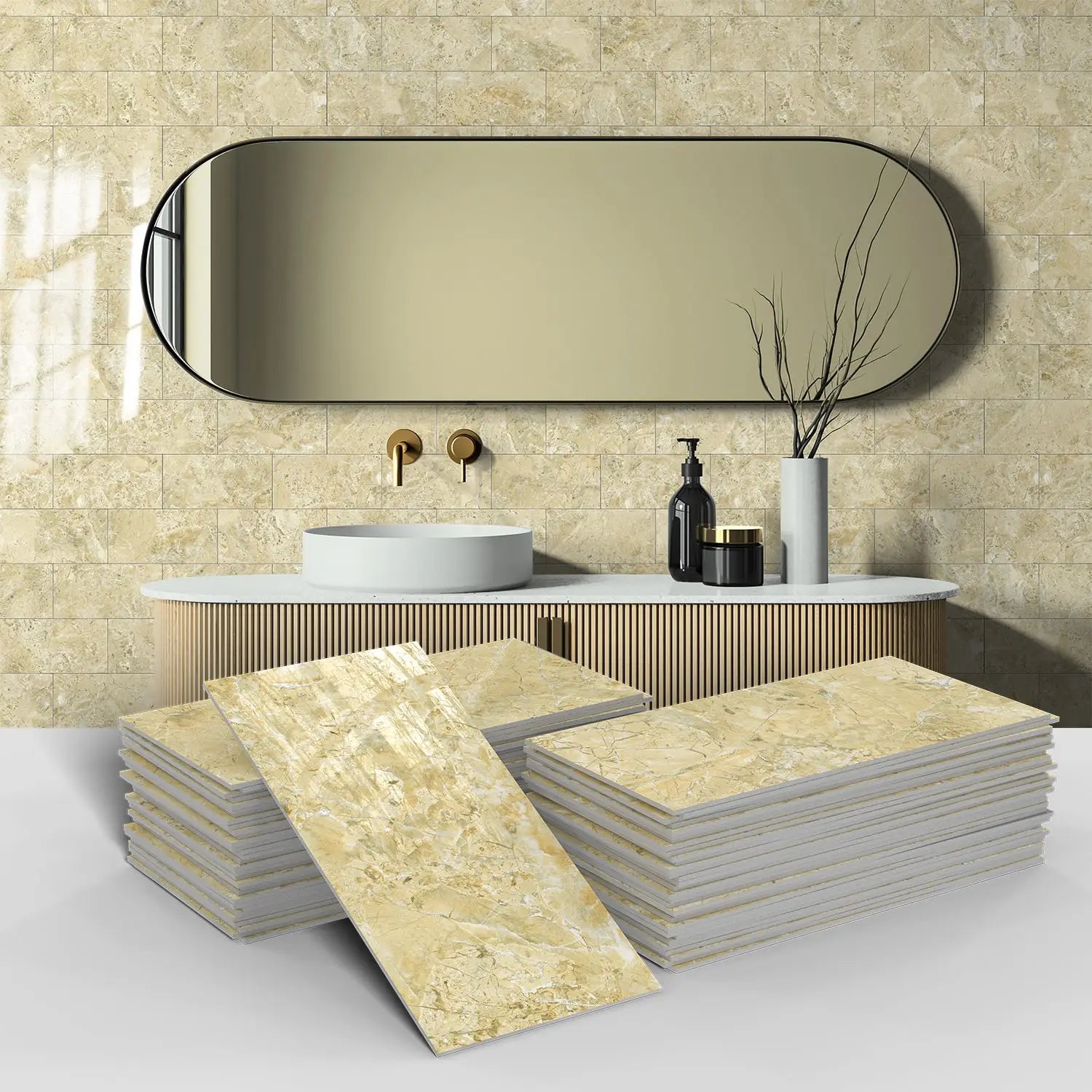 3D Waterproof Brick and Stone Decal Set - Kitchen &amp; Bathroom