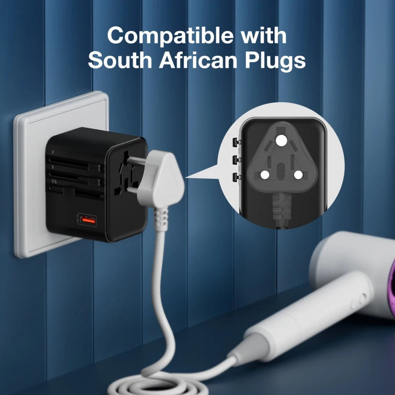 JINGMIN Bộ Chuyển Đổi Du Lịch Đa Năng 4 Cổng AC 2 USB-C - Daisan Mart