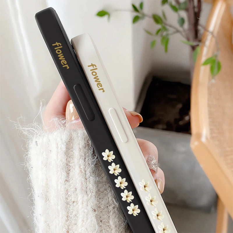 Ốp Lưng Hoa Trắng Xinh Cho iPhone Chống Sốc Silicon