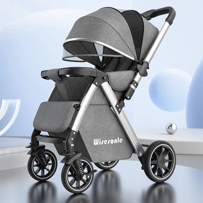 High-end folding 2-way baby stroller, sitting and lying