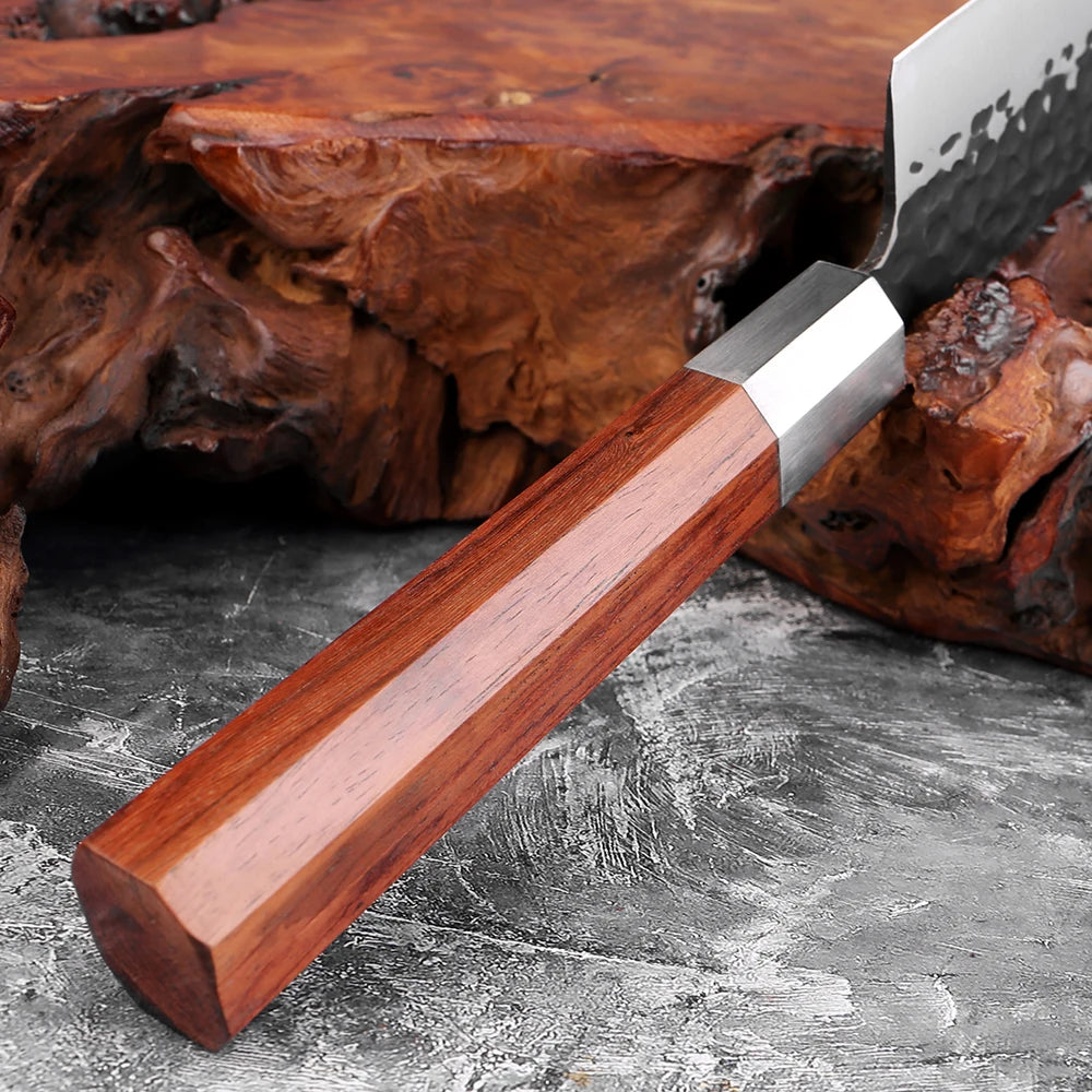 XITUO 8 Inch Japanese Gyuto Chef Knife,5Cr15Mov High Carbon Steel Kitchen Knife,Hand Forged Cooking Knife with Octagonal Handle - Daisan Mart