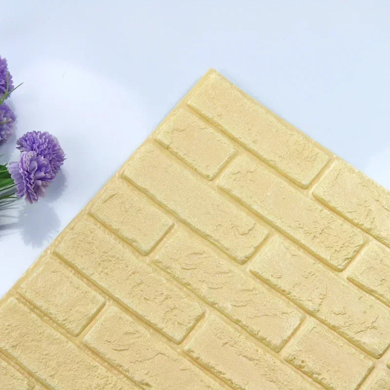 Self-Adhesive Foam Wallpaper Sticker 3D Imitation Brick Wall Sticker for Living Room Bedroom Home Kitchen Bathroom Decoration
