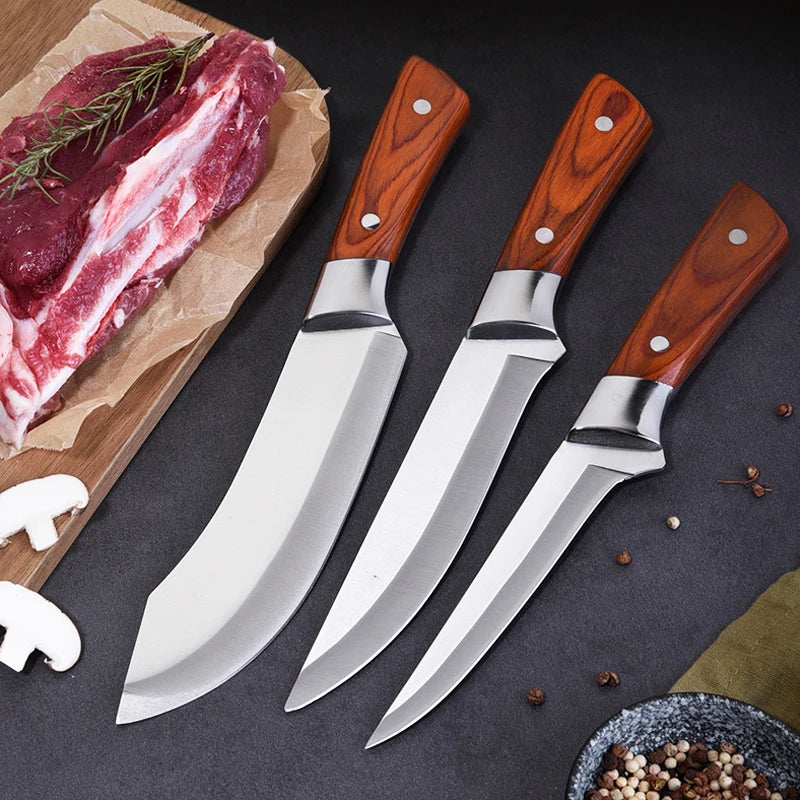 Multi-purpose Stainless Steel Boning Knife for Cutting Meat and Vegetables