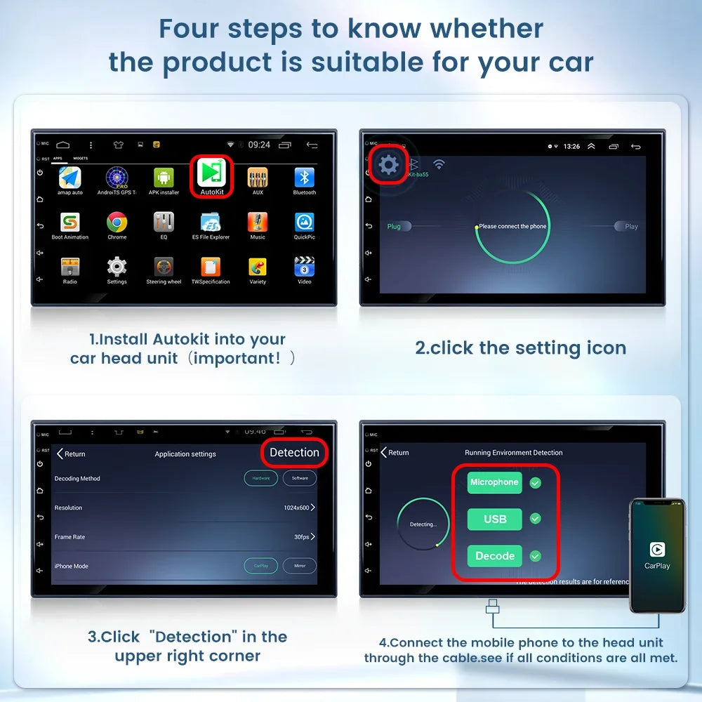 CarlinKit Wred & Wireless Android Auto & CarPlay Dongle Car USB Adapter For Aftermarket Android Car Radio Mirrorlink Split Sceen