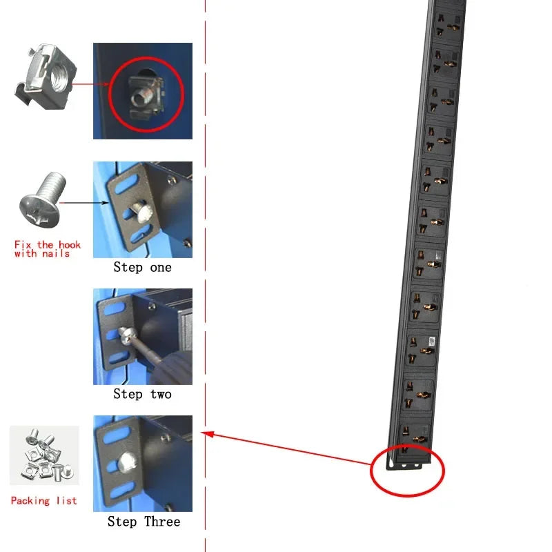 PDU Network Cabinet Rack Power Strip Distribution Outlet Units UK adaptation Universal Socket Compatible US AU Israel eu plug