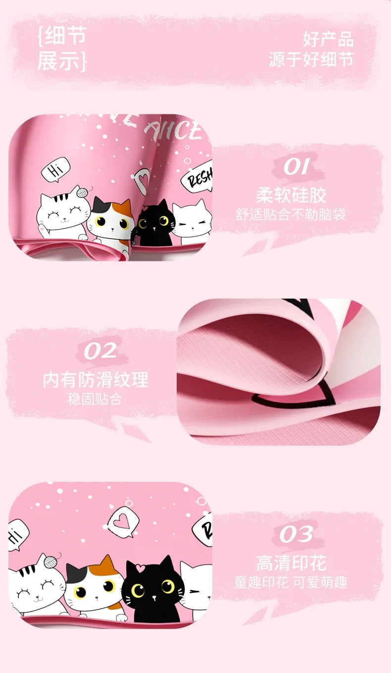 Mũ Bơi Trẻ Em Hoạt Hình Chống Nước Bảo Vệ Tai