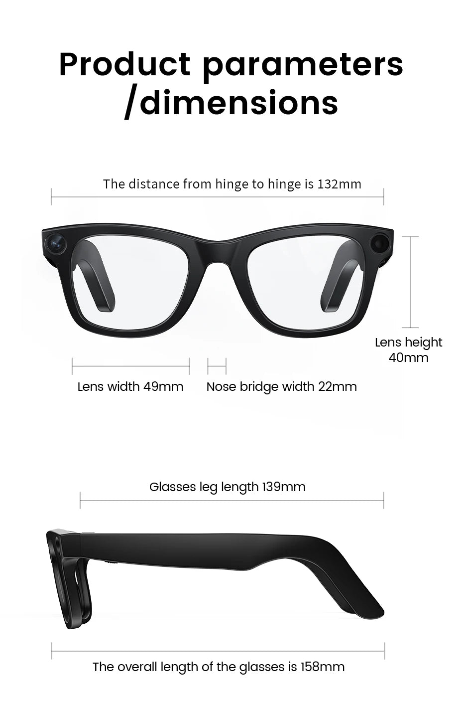 Smart Glasses HD Camera Anti-Shake Noise Reduction