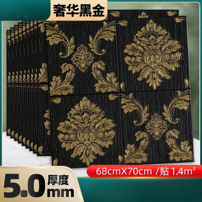 Classic Luxury Wallpaper Self-adhesive Thickened 3D Carving Design Room Decoration Background Stickers Waterproof Moisture-proof