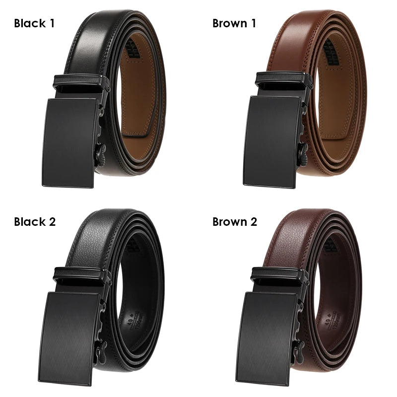 VATLTY Men's Cowhide Belt with Automatic Buckle 30mm High Quality