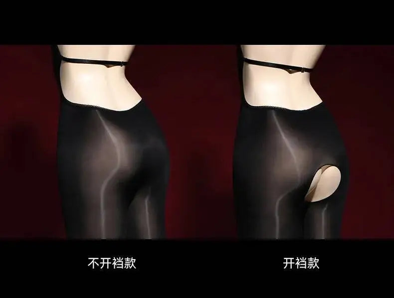 Sexy Backless Glossy Bodysuit 6D Horse Oil ZNZ1