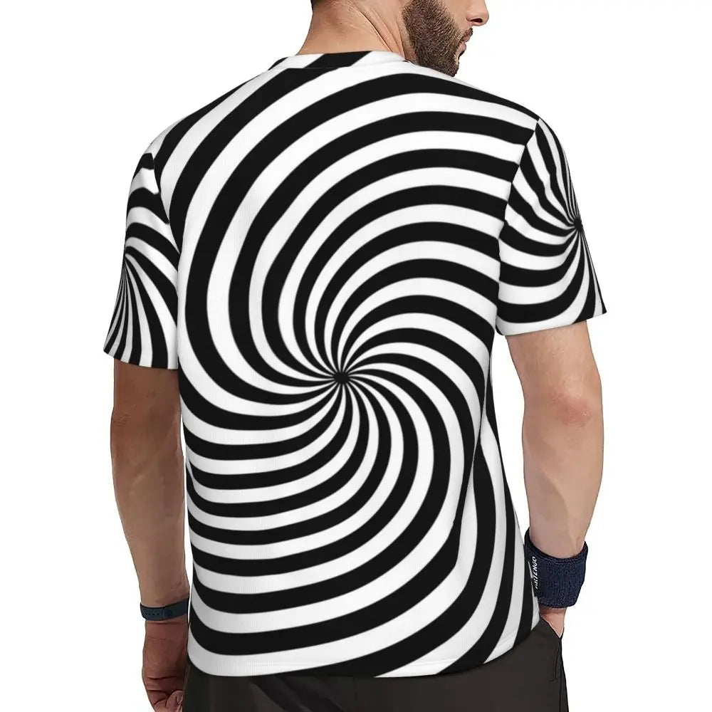 Stylish Mondrian Striped Men's Gym T-Shirt