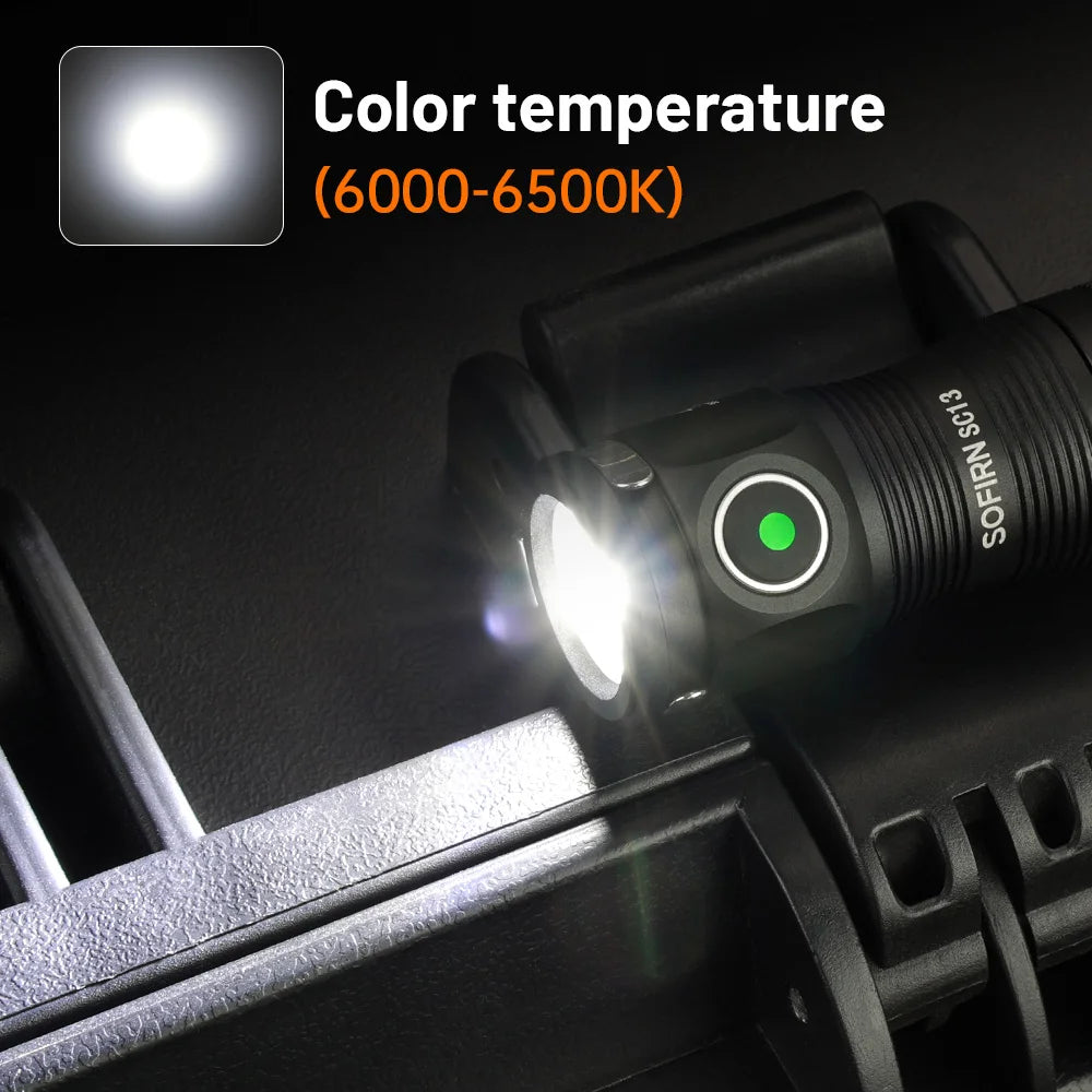 Đèn Pin Mini Sofirn SC13 1300lm Sạc, Nam Châm, Keychain - Daisan Mart