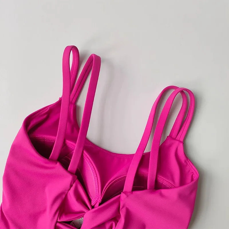 Áo Tập Nữ Đệm Cố Định, Sexy, Thắt Nút Sau, Yoga - Daisan Mart
