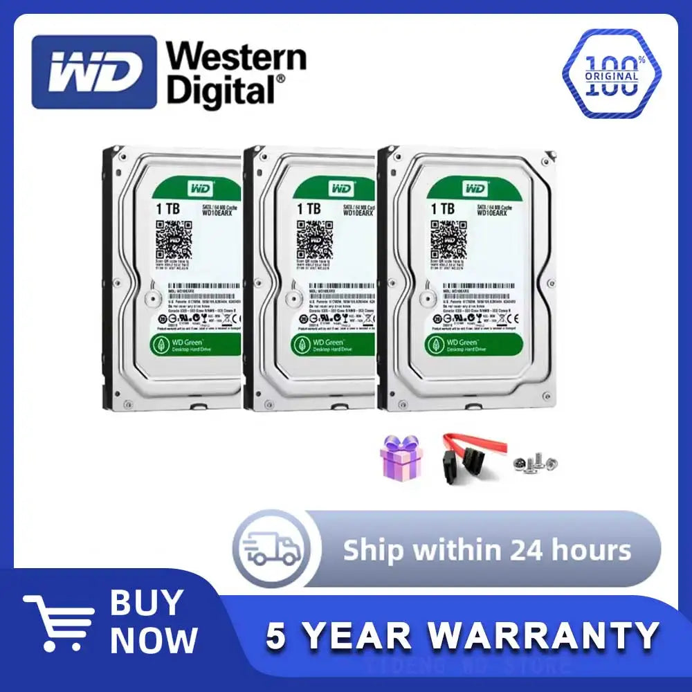 WD Green 3.5 HDD 5400RPM Hard Drive - Various capacities