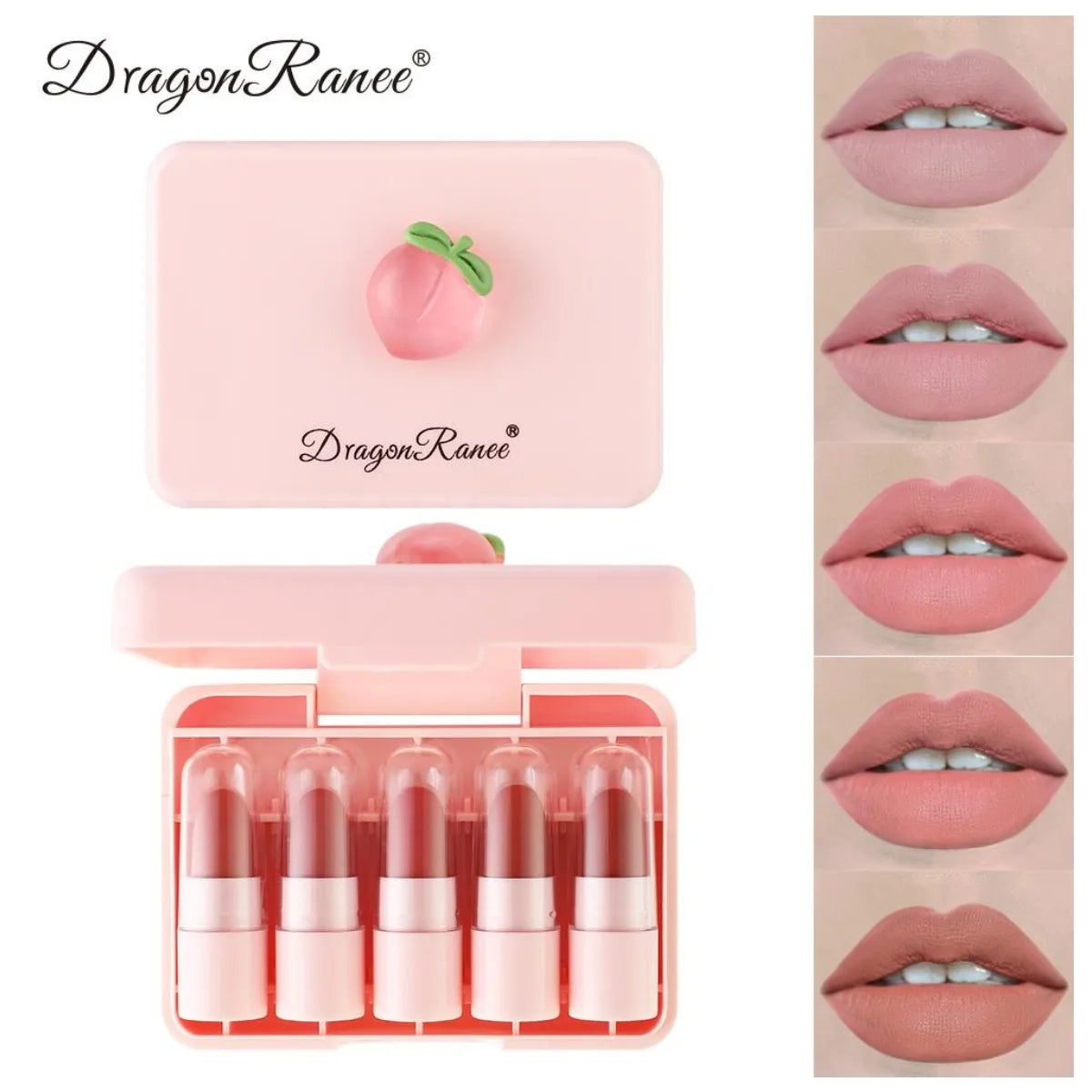 Bộ 5 Son Lì Lâu Trôi, Mịn Môi, Mùi Trái Cây Nhẹ - Daisan Mart